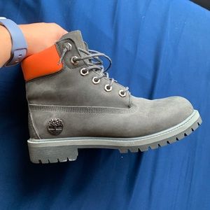 Orange and Grey Timberland boots